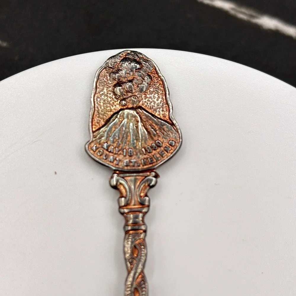 VTG 80s‎ Mount St. Helens Souvenir Collector Spoon Volcano Eruption Silver Tone